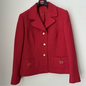 Auckie Sanft Rust Red Tailored Wool Blazer Jacket